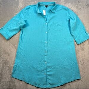 Talbots Turquoise Button-Down Swim Coverup